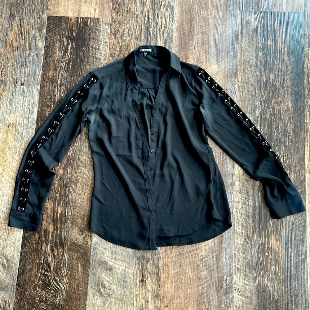Black Long-Sleeved Blouse